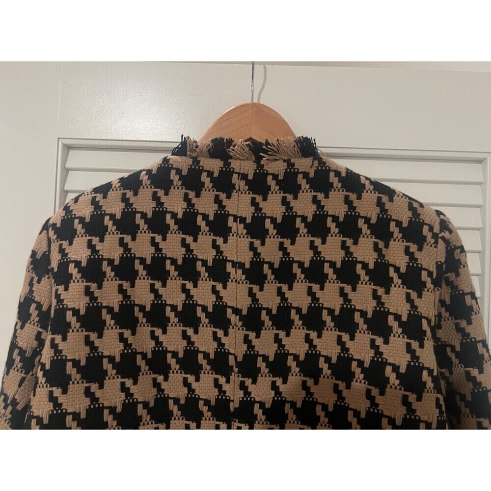 NWT L'AGENCE Angelina Houndstooth Open Front Blazer in Cappuccino Black Brown - Picture 13 of 16